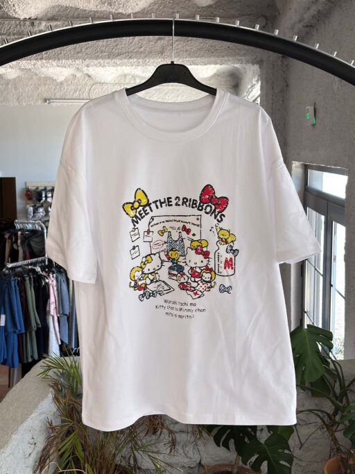 Oversized T-Shirt Hello Kitty Sweet Ribbons White