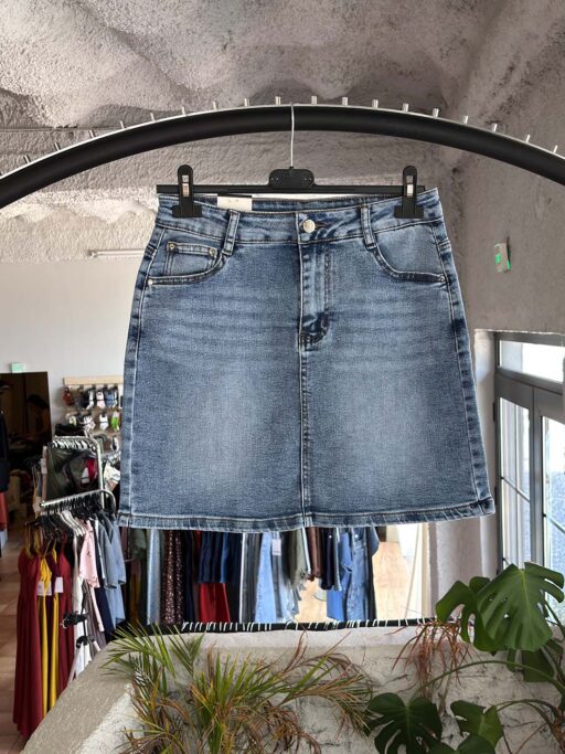 Plus Size Τζιν Φούστα Mini Light Blue
