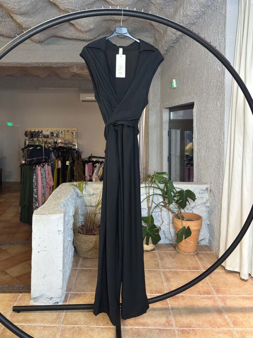Ολόσωμη Κρουαζέ Φόρμα Viscose με Δέσιμο στη Μέση