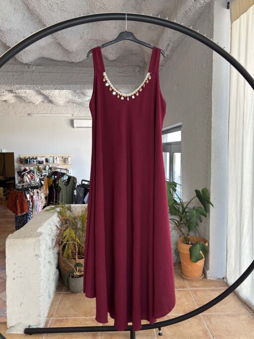 Plus Size Midi Φόρεμα Seashell Charm Με Διακοσμητικό Κέντημα