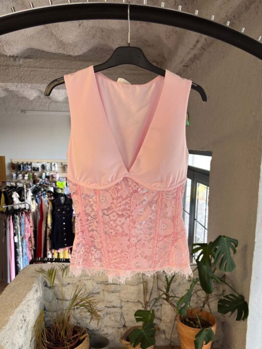 Δαντελένιο Bustier με V Λαιμόκοψη