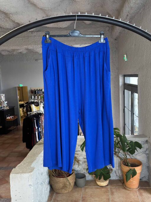 Plus Size Βισκόζη Ζιπ Κιλότ με Λάστιχο στη Μέση