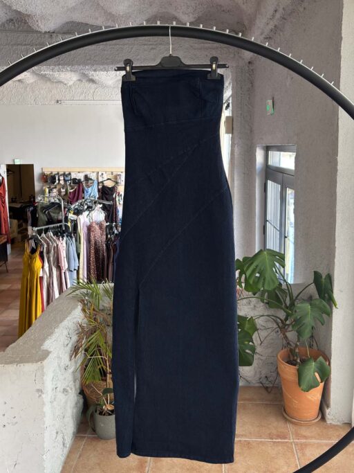 Maxi Strapless Denim Φόρεμα