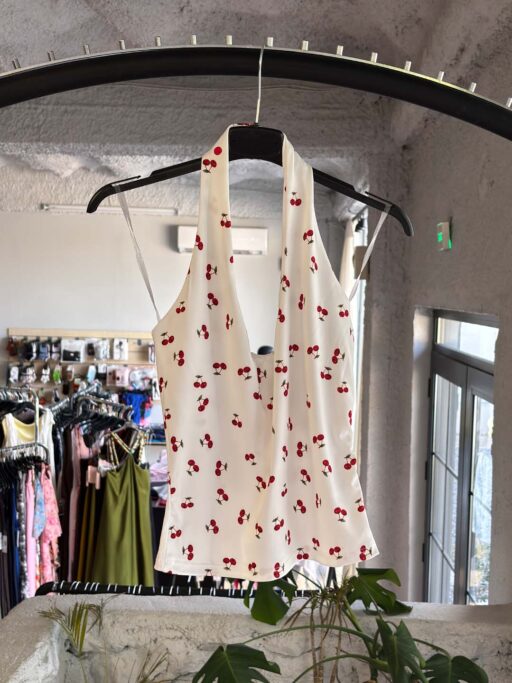 Halter Top με Print Κερασάκια