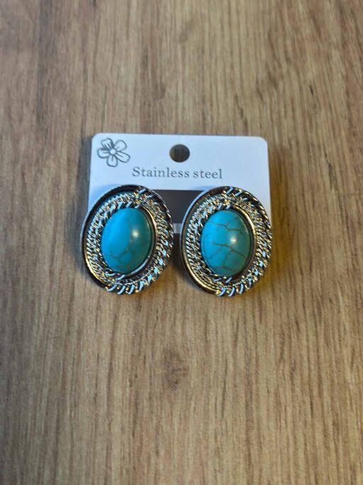 Σκουλαρίκια Vintage Turquoise από Ανοξείδωτο Ατσάλι