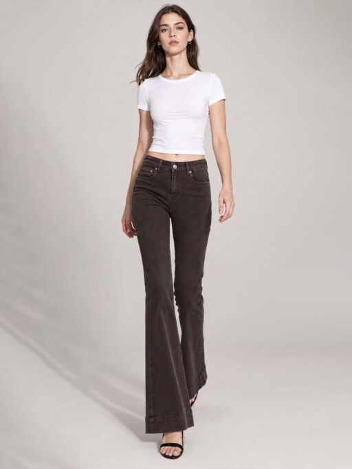 Plus Size Τζιν Παντελόνι Flare Καμπάνα –5Kg Chocola