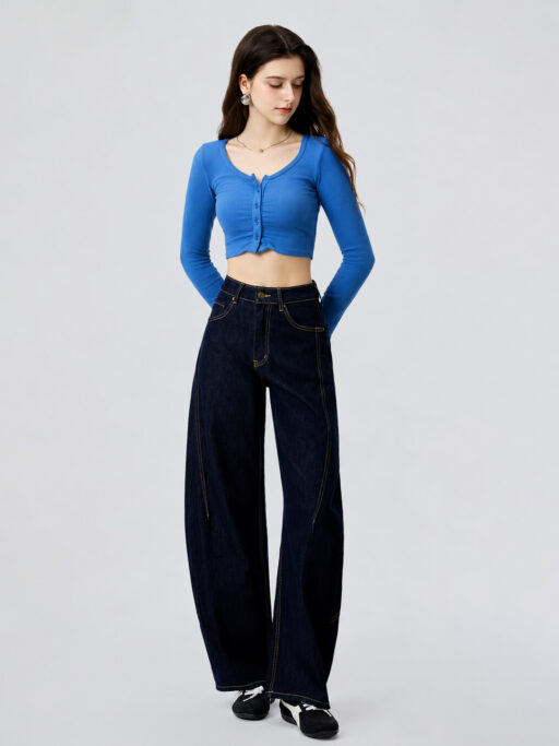Τζιν Παντελόνι Baggy Curve Stitch Midnight Blue