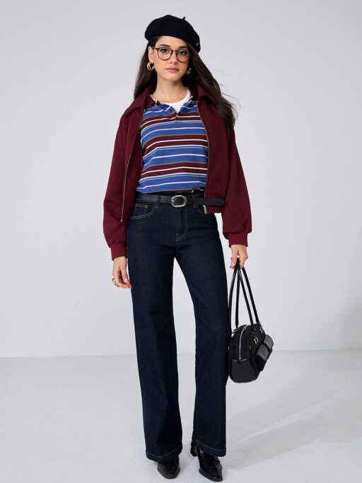Τζιν Παντελόνι Wide Leg Με Ζώνη – Midnight Blue