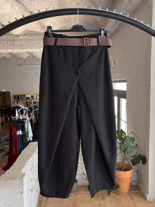 Asymmetric Wrap Παντελόνα με Ζώνη