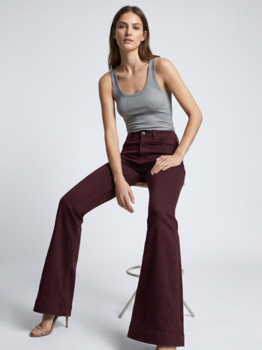 Τζιν Παντελόνι Flare Καμπάνα –5Kg Burgundy