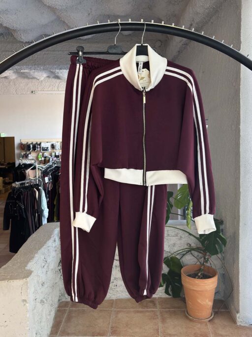 Retro Stripe Σετ Φόρμας με Ζακέτα & Jogger Παντελόνι