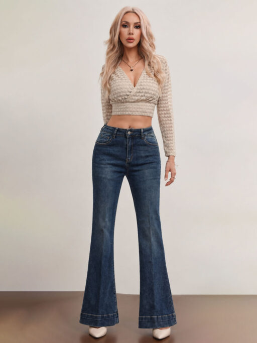 Plus Size Τζιν Παντελόνι Flare –5Kg Vintage Blue