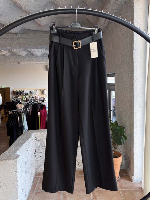 Elegant Belt Wide Leg Παντελόνα