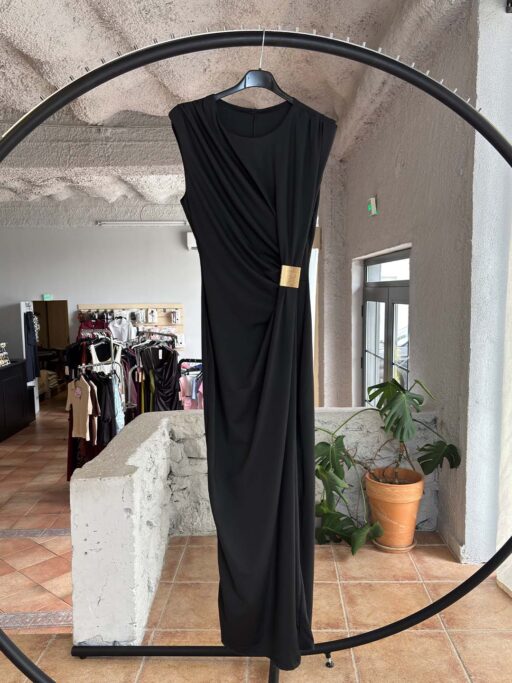 Golden Drape Maxi Φόρεμα