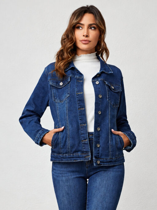 Essential Blue Plus Size Τζιν Μπουφάν