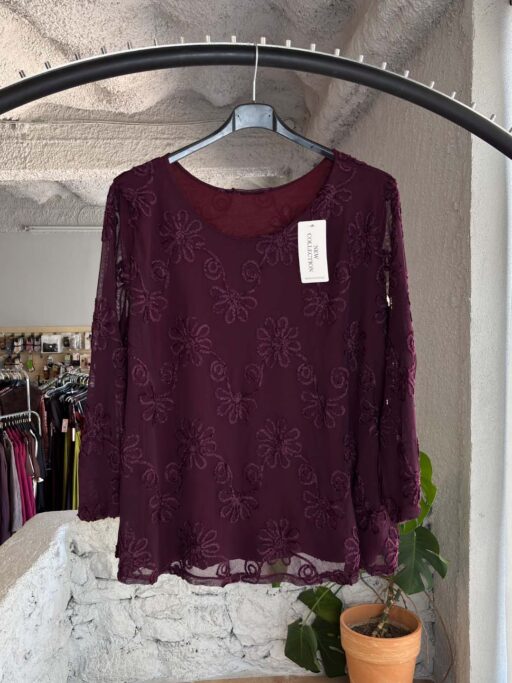Plus Size Μπλούζα Floral Velvet