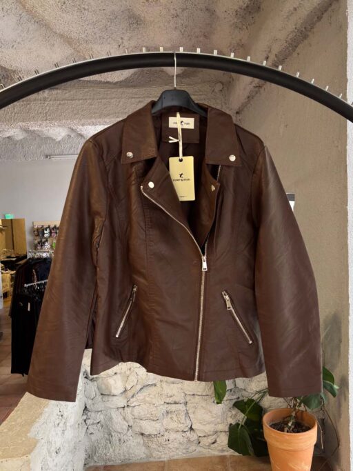 Plus Size Urban Biker Δερματίνη Τζάκετ