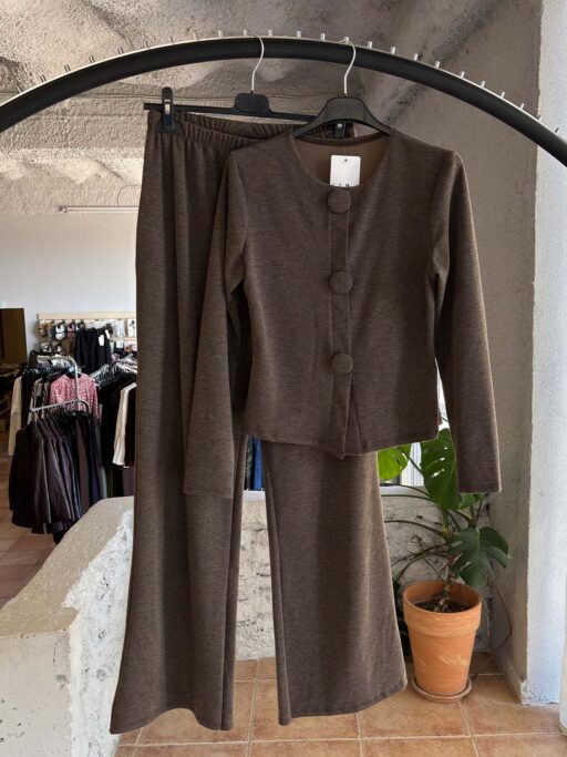 Elegant Button Wide Leg Σετ