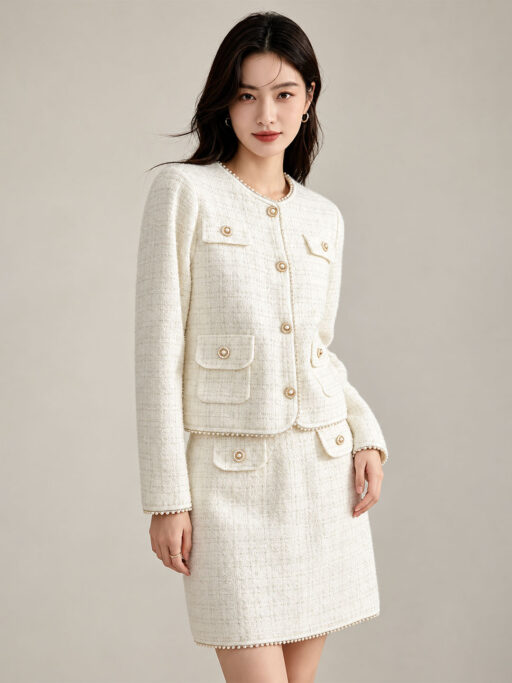 Elegant Tweed Σετ Σακάκι & Μίνι Φούστα