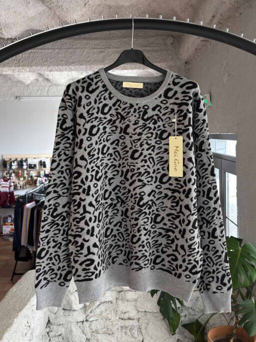 Wild Instinct Animal Print Πλεκτή Μπλούζα