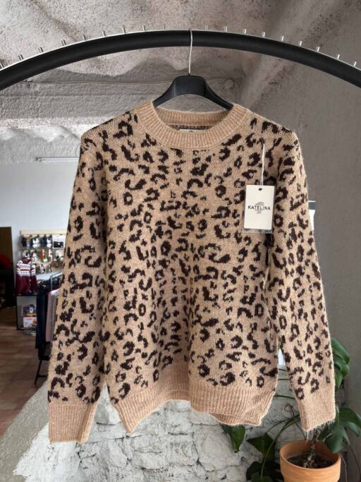 Wild Instinct Leopard Πλεκτή Μπλούζα